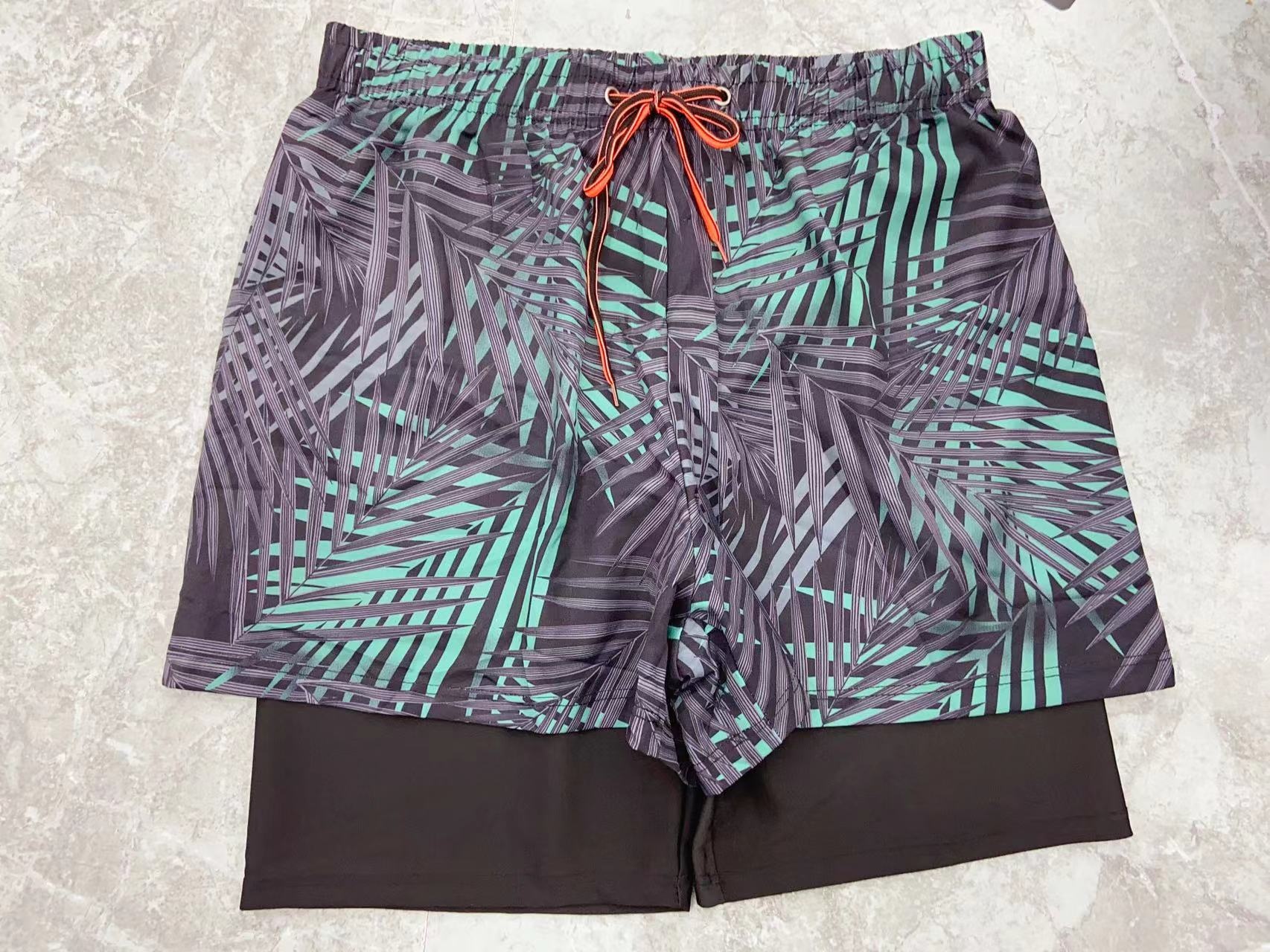 001 Anti-Peinlichkeit Doppellagige Neue Bedruckte Bequeme Badeshorts für Erwachsene in Übergrößen Herren Badehose_voghion.com