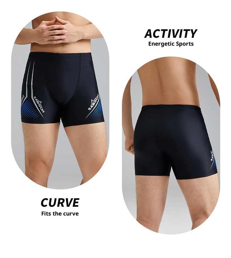 001 New Adult Men's Nylon Thickened Boxer Briefs Anti-Embarrassment Swim Professional Quick-Dry Surfing Swimming Trunks_voghion.com