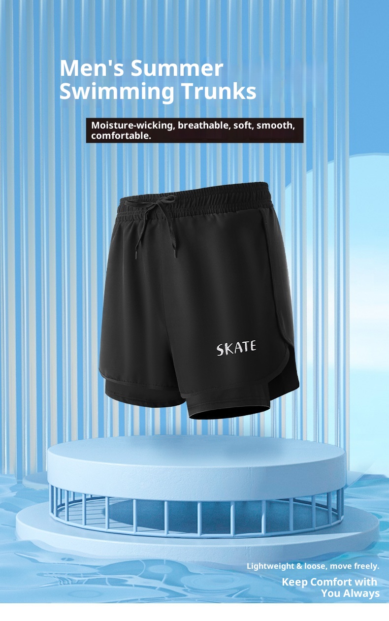 001 Anti-Embarrassment Professional Trunks Men's 2024 New Hot Spring Swimming Gear Full Set_voghion.com