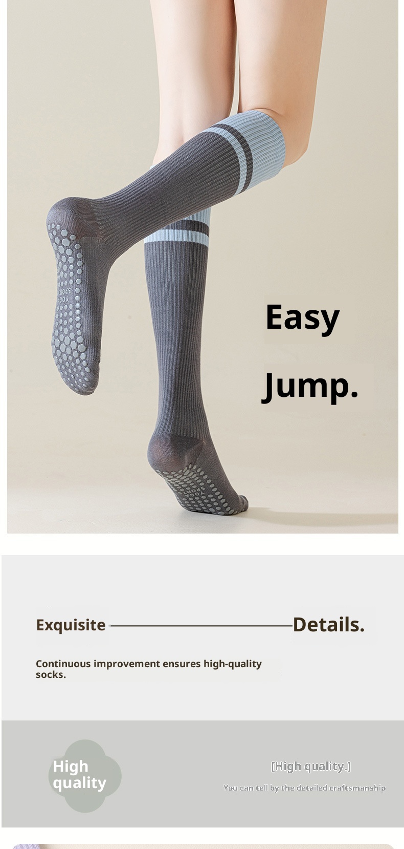 001 Calzini sportivi da donna, antiscivolo, a compressione, per yoga, pilates, polpacci, corsa, salto con la corda, ciclismo_voghion.com