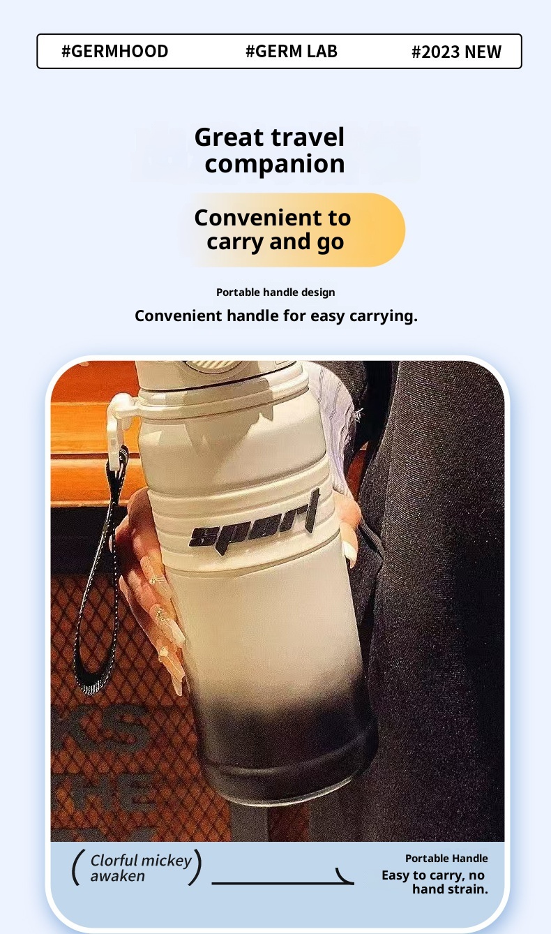 001 Coppia di tazze isolate sottovuoto in acciaio inossidabile, bottiglia d'acqua di grande capacità con cannuccia, doppio uso per sport all'aria aperta_voghion.com