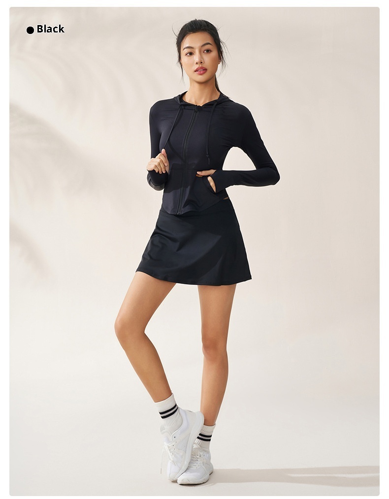 ActiveGo ActiveGo Zhejiang Xichen Original Yarn, abbigliamento da yoga traspirante con cappuccio e protezione solare UV per donna, abbigliamento leggero per esterni_voghion.com