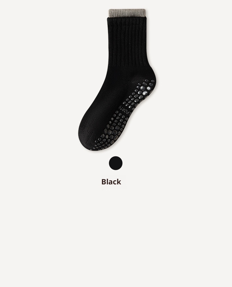 001 Women's Summer Thin Full Sole Non-Slip Shock Absorption Silicone Sports Yoga Double Loop Design Seamless Mid-Calf Socks_voghion.com