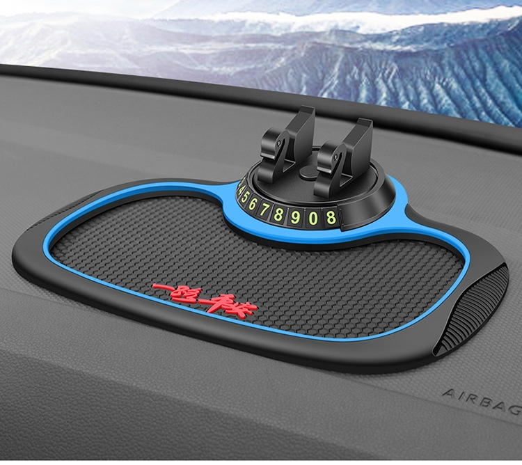 Xiao Deng Handyhalterung, multifunktional, mit Nationalflagge, rutschfest, für Armaturenbrett, Instrumententafel, Auto-Ablagematte, Parkplatznummernschild_voghion.com
