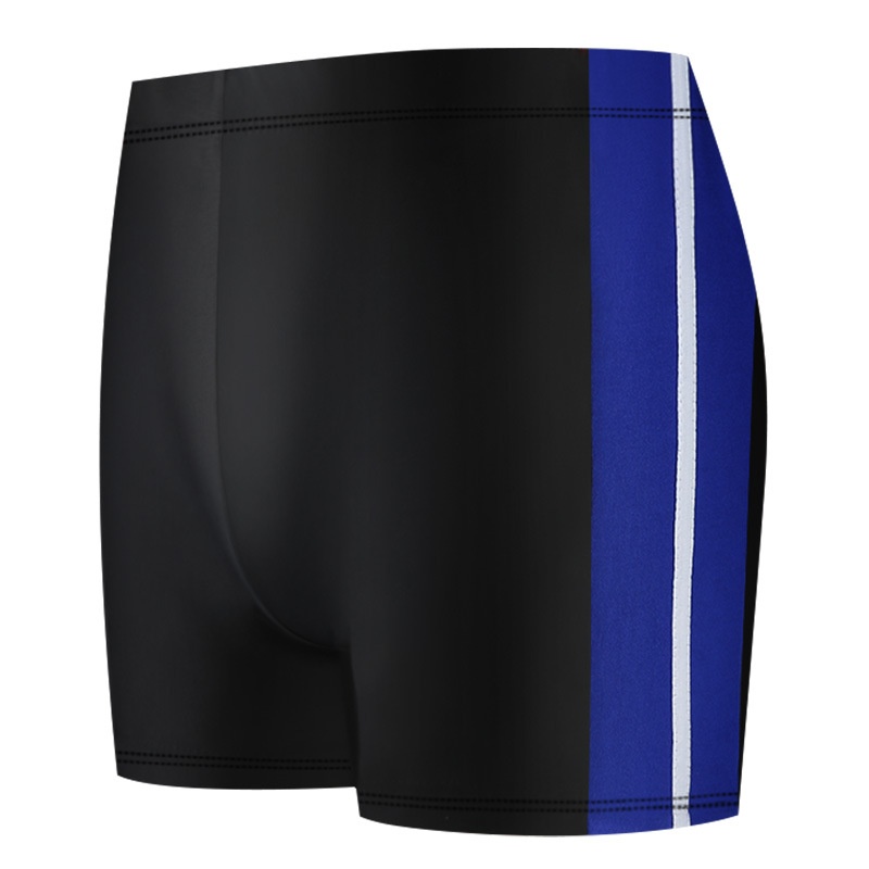 001 Men's Swim Trunks Anti-Embarrassment Adult Sports Plus Size Fashion Color Block Quick-Dry Beach Boxer Shorts_voghion.com