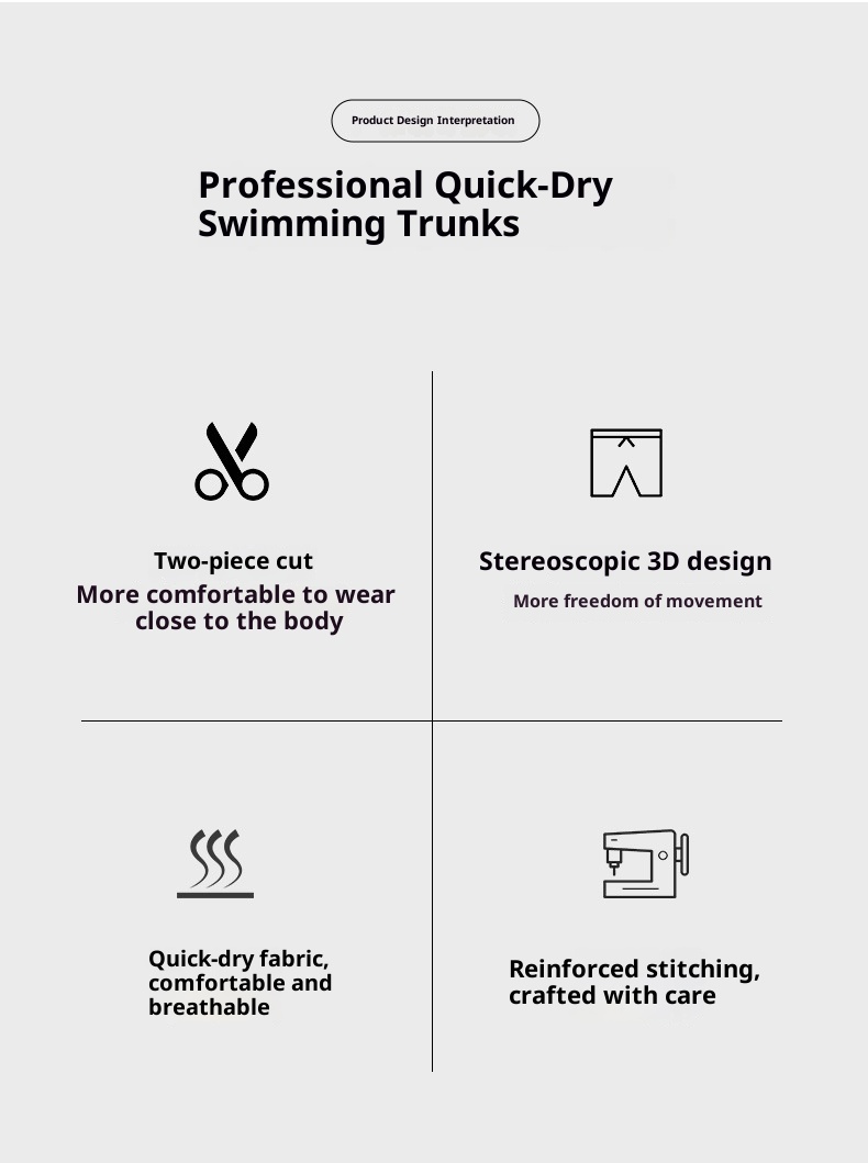 001 New Men's Trunks Double Layer Anti-Embarrassment Quick-Dry Plus Size Boxer Adult Swimwear Beach Shorts Swimming Gear_voghion.com