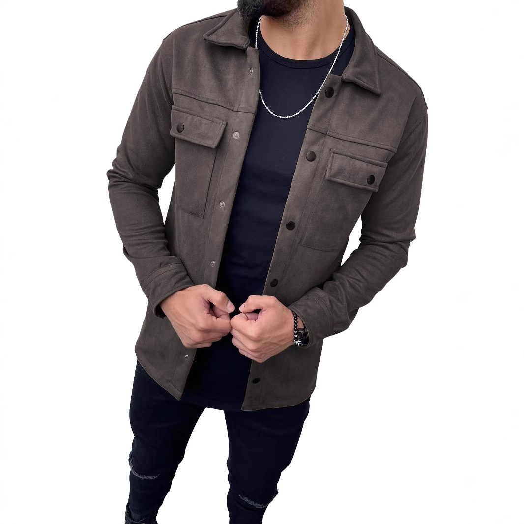 ActiveGo ActiveGo 2024 Europäische und amerikanische grenzüberschreitende Xiyin Herrenbekleidung Top Wildlederjacke Mantel Trendy Retro_voghion.com