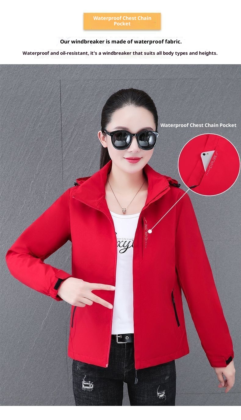 ActiveGo Women's Detachable Hooded Autumn New Windproof Waterproof Couple Outdoor Hiking Jacket Men's Trendy_voghion.com