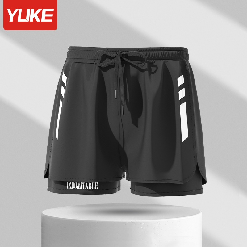 001 Trunks Men's Style Professional Anti-Embarrassment Double Layer Beach Shorts 2023 New Adult Swimming Gear Surfing_voghion.com