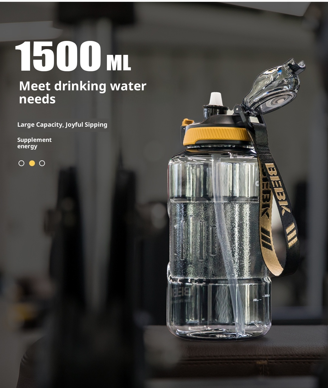001 Tritan Verdickte Fitness-Trinkflasche mit großem Fassungsvermögen für Herren, tragbar, hitzebeständig, für Outdoor-Sportarten, Tonne, Fassform_voghion.com