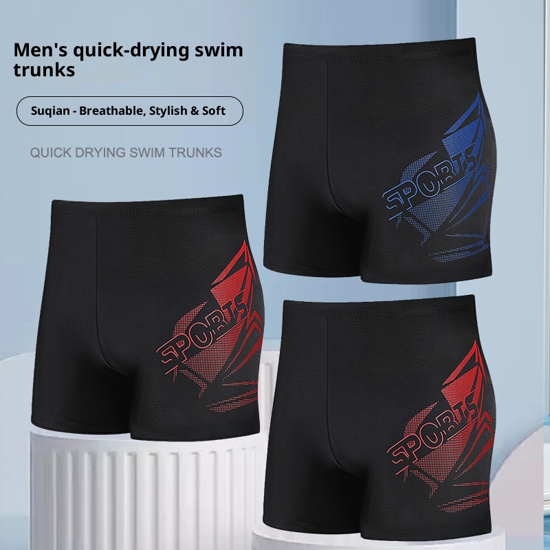 001 Plus Size Swim Trunks Boxer Loose Anti-Embarrassment Quick-Dry Swimming Suit Men's Adult Hot Spring Set Equipment_voghion.com