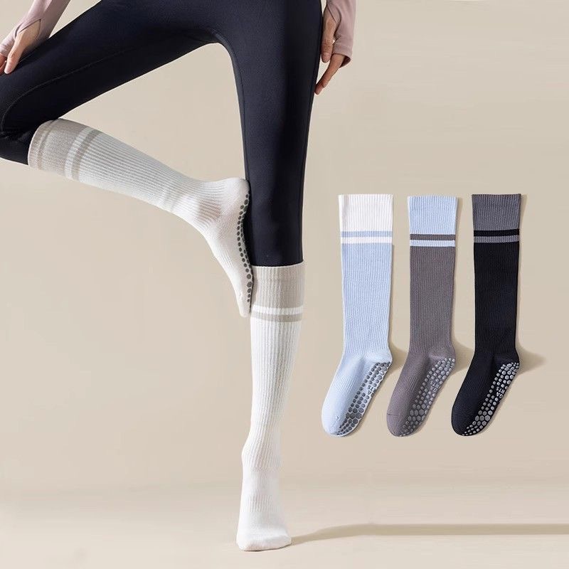 001 Yoga Socks Thin Non-Slip Mid-Calf Professional Compression Calf Pilates Summer Jump Rope Running Sports Fitness_voghion.com
