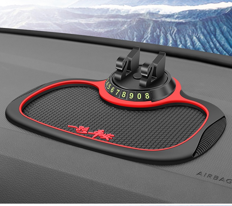 Xiao Deng Handyhalterung, multifunktional, mit Nationalflagge, rutschfest, für Armaturenbrett, Instrumententafel, Auto-Ablagematte, Parkplatznummernschild_voghion.com