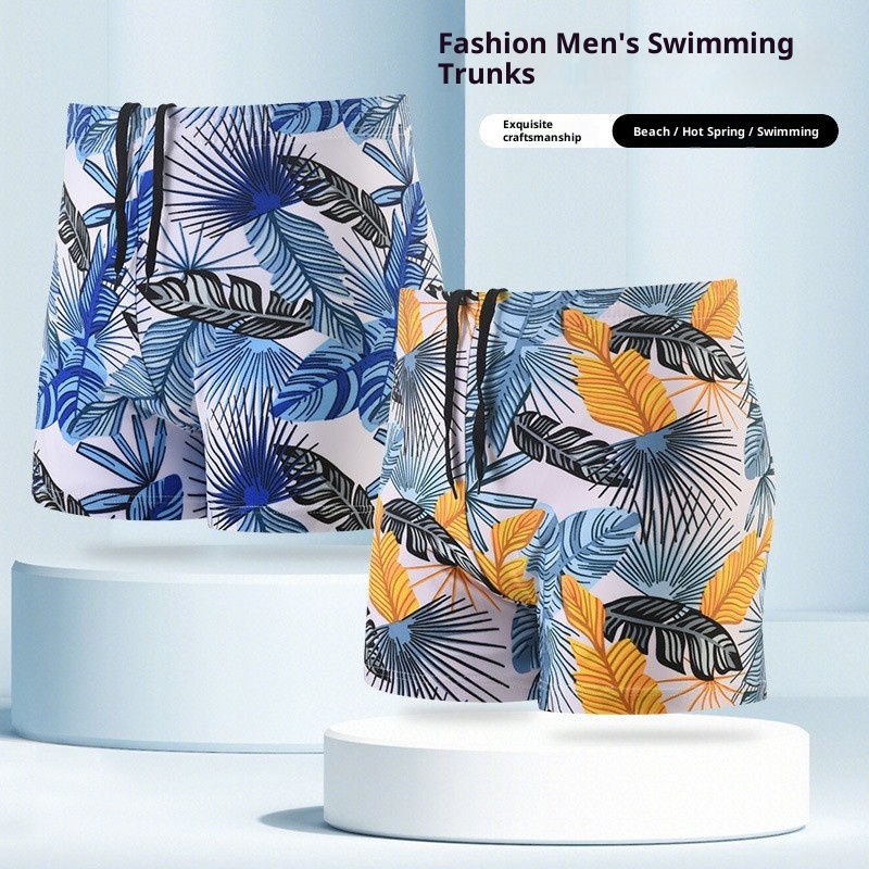 001 Neue Herren-Badehose mit Anti-Peinlichkeits-Print, modisch, große Größe, locker, aus Polyester, mit Kordelzug, für Strandurlaub_voghion.com