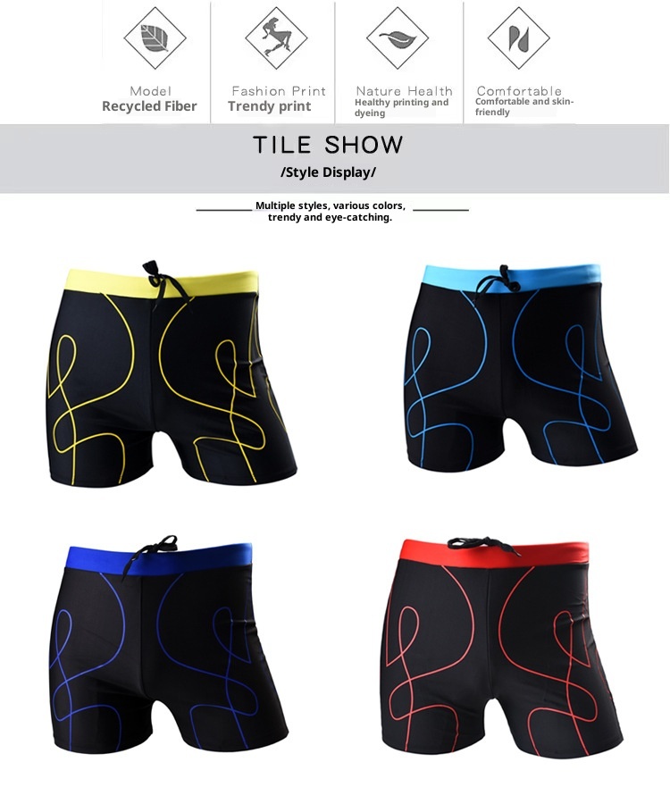 001 Neue Herren-Badehose für heiße Quellen, Nylon-Boxershorts, lockere Badehose in Übergröße, modische Badehose für Erwachsene, Schwimmbekleidung_voghion.com