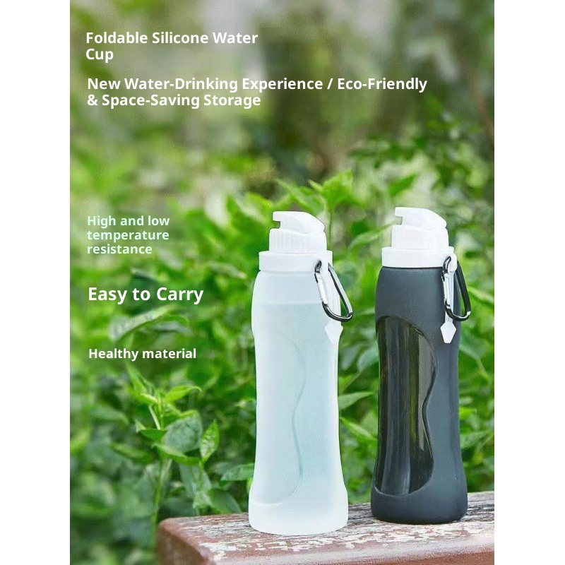 001 Tazza pieghevole in silicone per sport all'aria aperta, borraccia portatile, per ciclismo, viaggi d'affari, articoli da viaggio pratici e multifunzionali_voghion.com