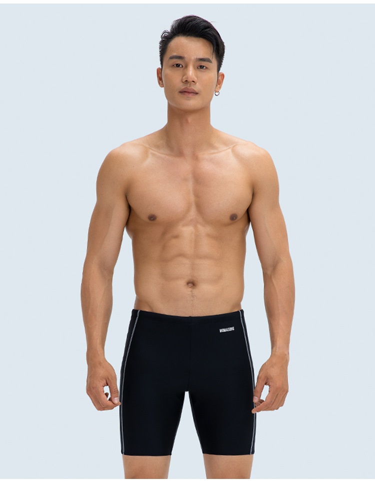 001 Momasong Trunks Professionelle Trainings-Badeshorts für Herren mit Fünf-Punkt-Ausrüstung, schnelltrocknend_voghion.com