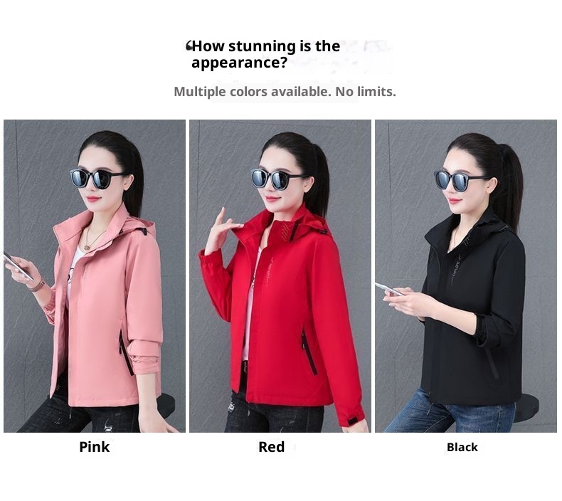 ActiveGo Women's Detachable Hooded Autumn New Windproof Waterproof Couple Outdoor Hiking Jacket Men's Trendy_voghion.com