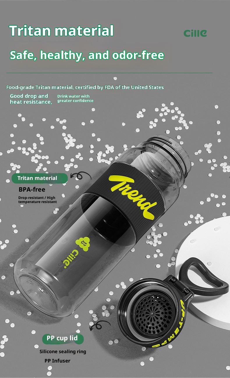 001 Xile Borraccia sportiva portatile per studenti, in plastica, da uomo, con capacità extra large_voghion.com