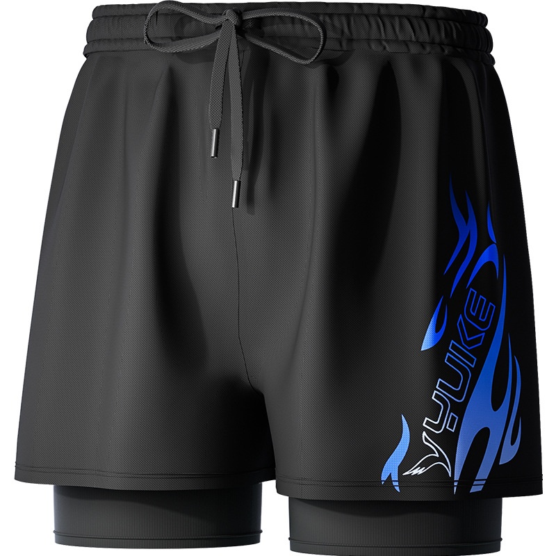 001 Adult Nw Profssional Quick-Dry Two-Layr Loos Large Siz Doubl-Layr Anti-Peinlichkeit Badehose St_voghion.com