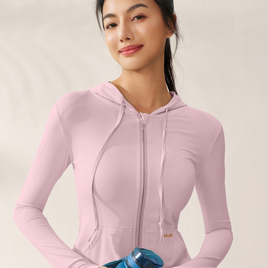 ActiveGo ActiveGo Zhejiang Xichen Original Yarn, abbigliamento da yoga traspirante con cappuccio e protezione solare UV per donna, abbigliamento leggero per esterni_voghion.com