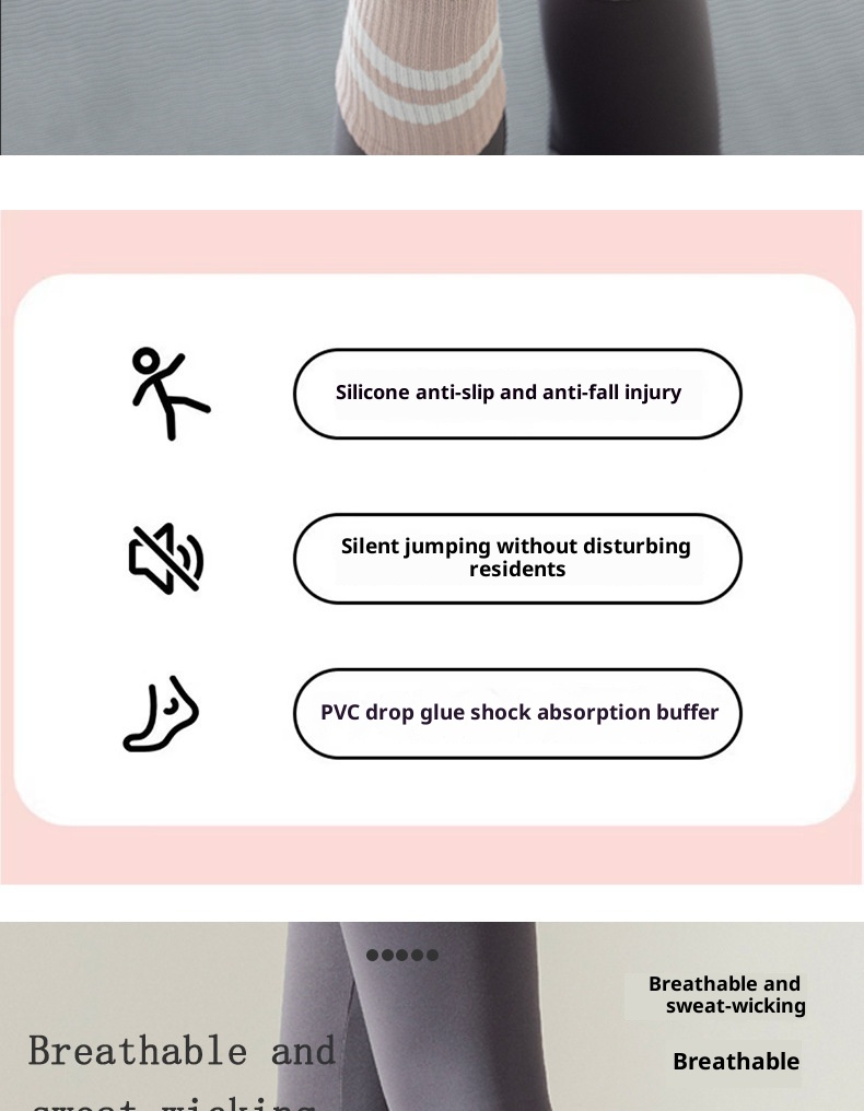 001 Pilates Professional Fünf-Zehen-Socken für mittelhohe Waden, rutschfest, einfarbig, für Yoga und Bodenarbeit_voghion.com