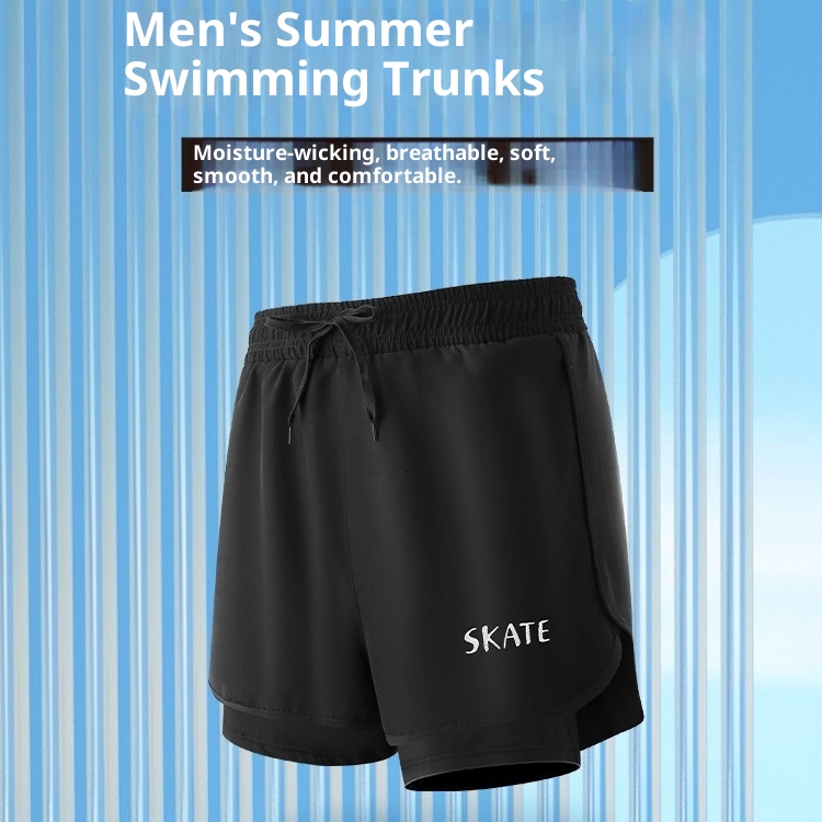 001 Anti-Embarrassment Professional Trunks Men's 2024 New Hot Spring Swimming Gear Full Set_voghion.com