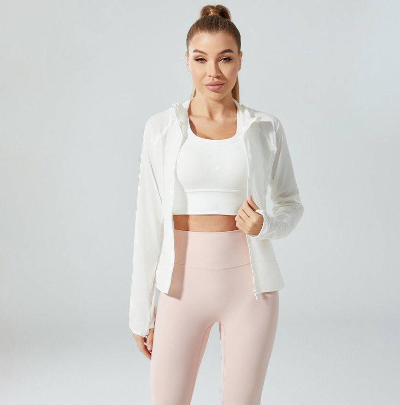 ActiveGo ActiveGo QCFE Qiancai Feier Summer Outdoor Sports Yoga Fitness Running Hooded Ice Feel Sun Protection Jacket For Women 3031_voghion.com