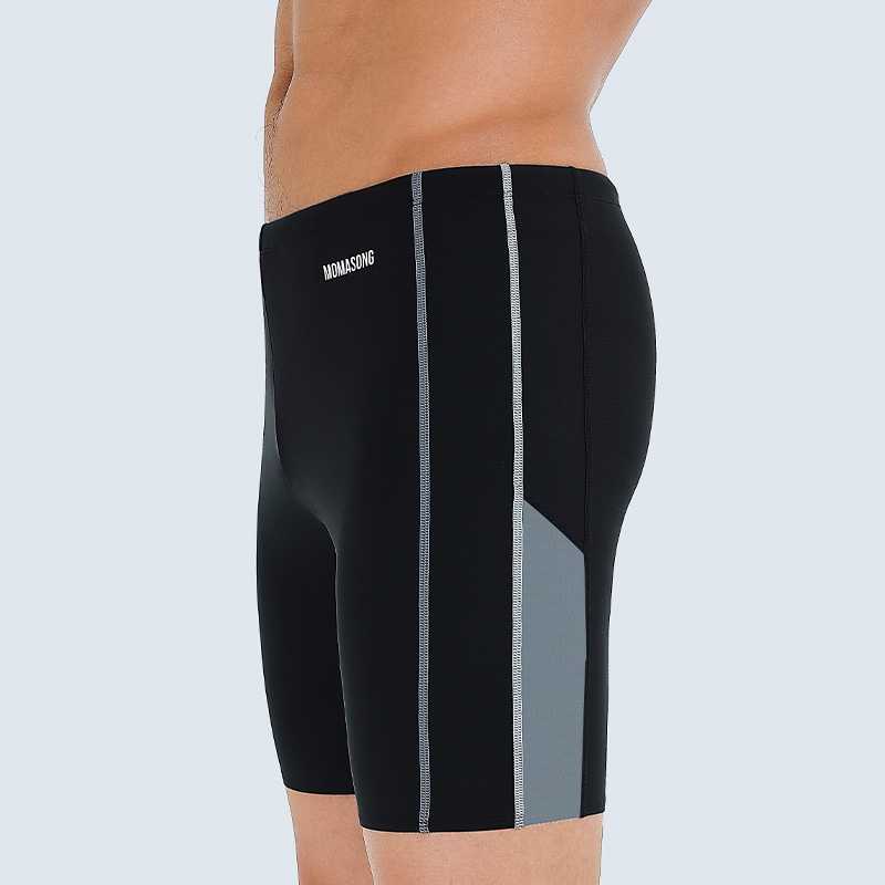 001 Momasong Trunks Professional Training Men's Five-Point Gear Adult Boxer Quick-Dry Swimming Shorts_voghion.com