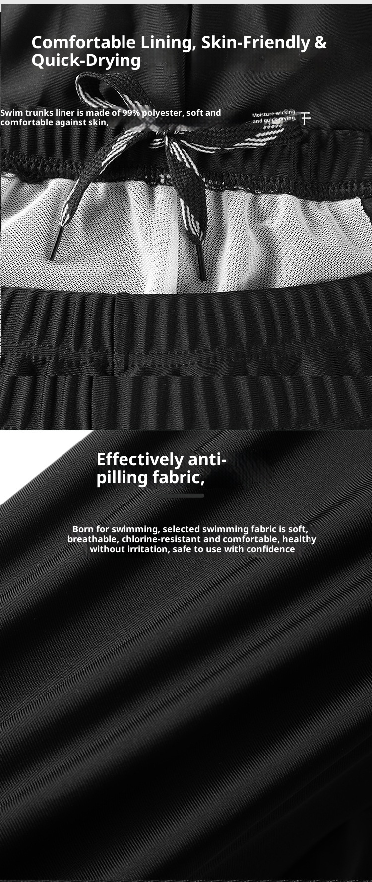 001 Trunks Cap Goggles Three-Piece Set Hot Spring Anti-Embarrassment Beach Shorts Men's Swimming Gear Wholesale Quick-Dry_voghion.com