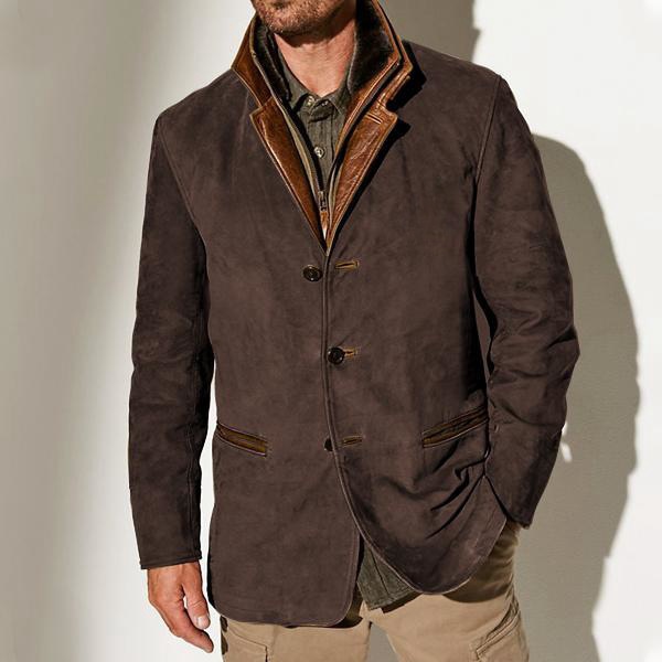 ActiveGo ActiveGo Cross-Border Spring Autumn New European And American Fashion Retro Jacket Men's Casual Coat Turn-Down Collar Workwear_voghion.com