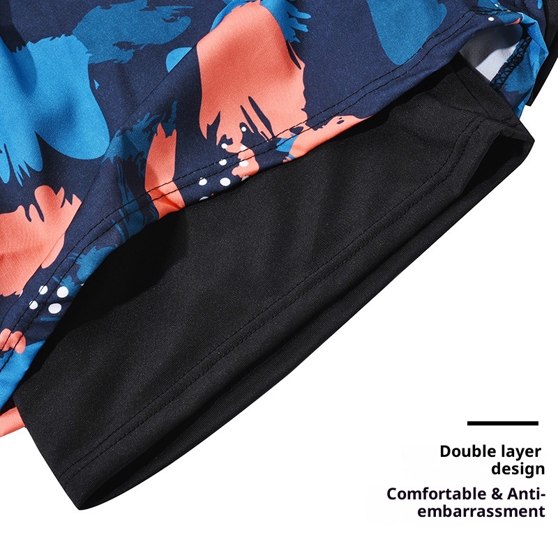 001 New Quick-Dry Double-Layer Anti-Embarrassment Plus Size Loose Fit Printed Adult Swim Trunks Professional Men's Swimwear_voghion.com