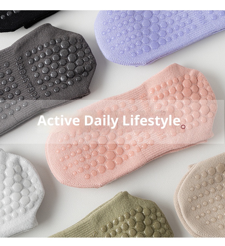 Chaussettes de sport professionnelles en pur coton, mi-mollet, pour femmes, idéales pour le yoga, l'automne et l'hiver. 001 Yoga, mi-mollet, fitness, danse, pilates, antidérapantes._voghion.com