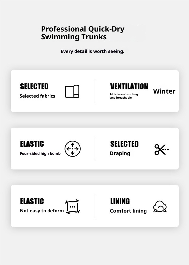 001 Costume da bagno da uomo per adulti, nuovo boxer largo alla moda professionale anti-imbarazzo a doppio strato ad asciugatura rapida, elastico alto_voghion.com
