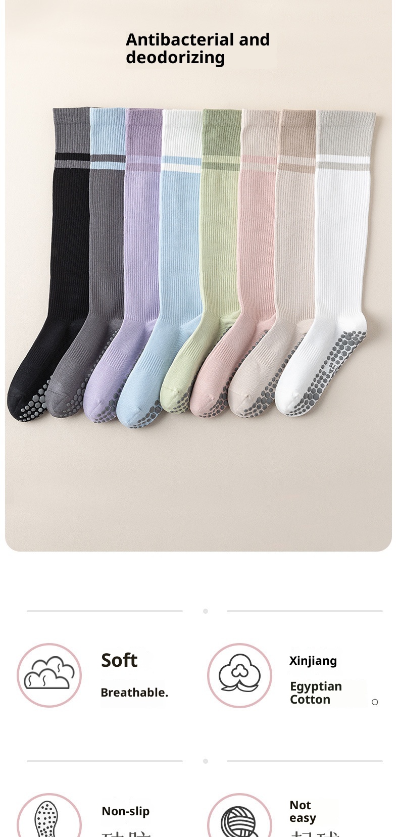 001 Calzini sportivi da donna, antiscivolo, a compressione, per yoga, pilates, polpacci, corsa, salto con la corda, ciclismo_voghion.com