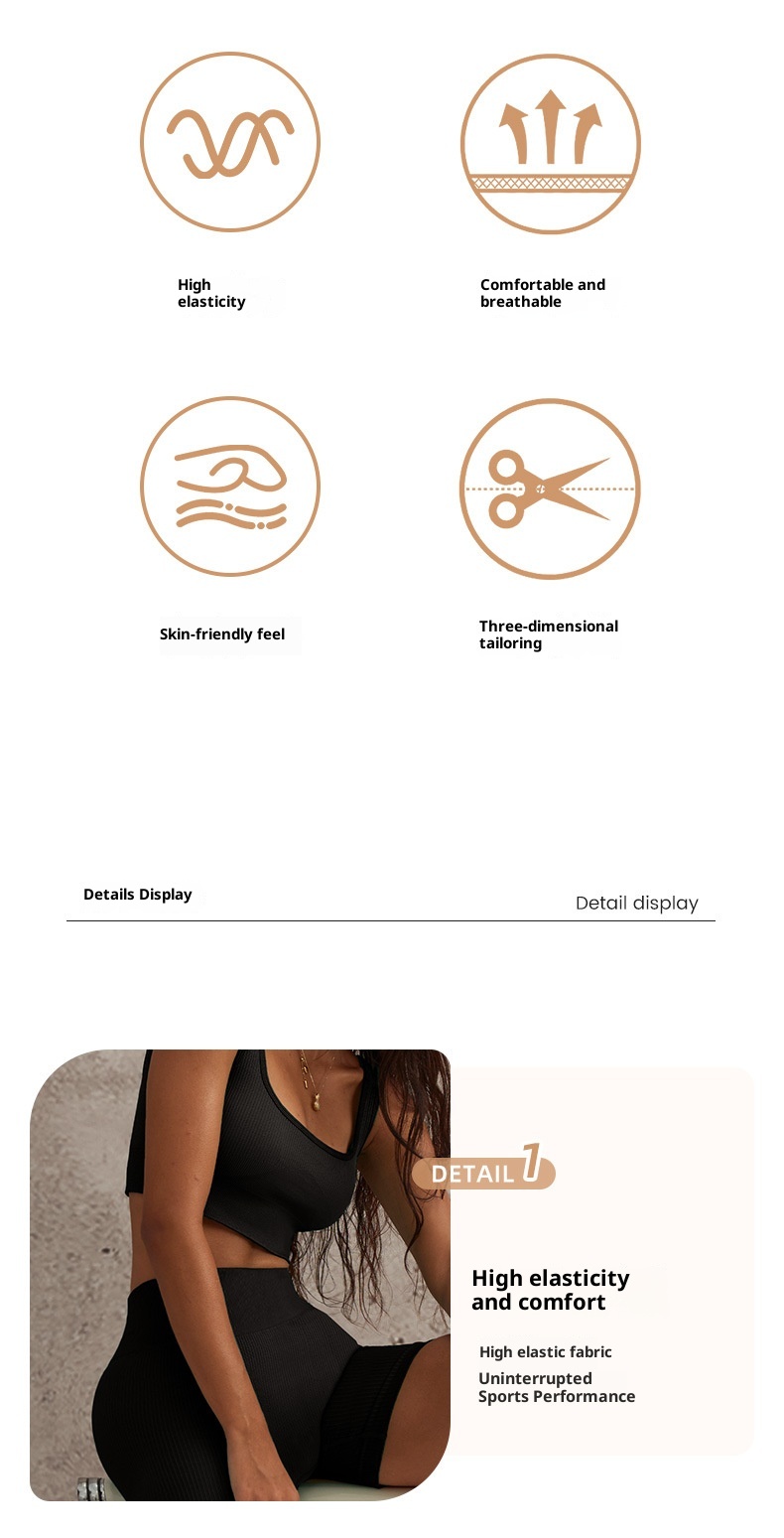 ActiveGo ActiveGo Sports Outdoor Quick-Dry Outfit per donna, pantaloncini da yoga, canotta da ciclismo, abbigliamento fitness estivo_voghion.com