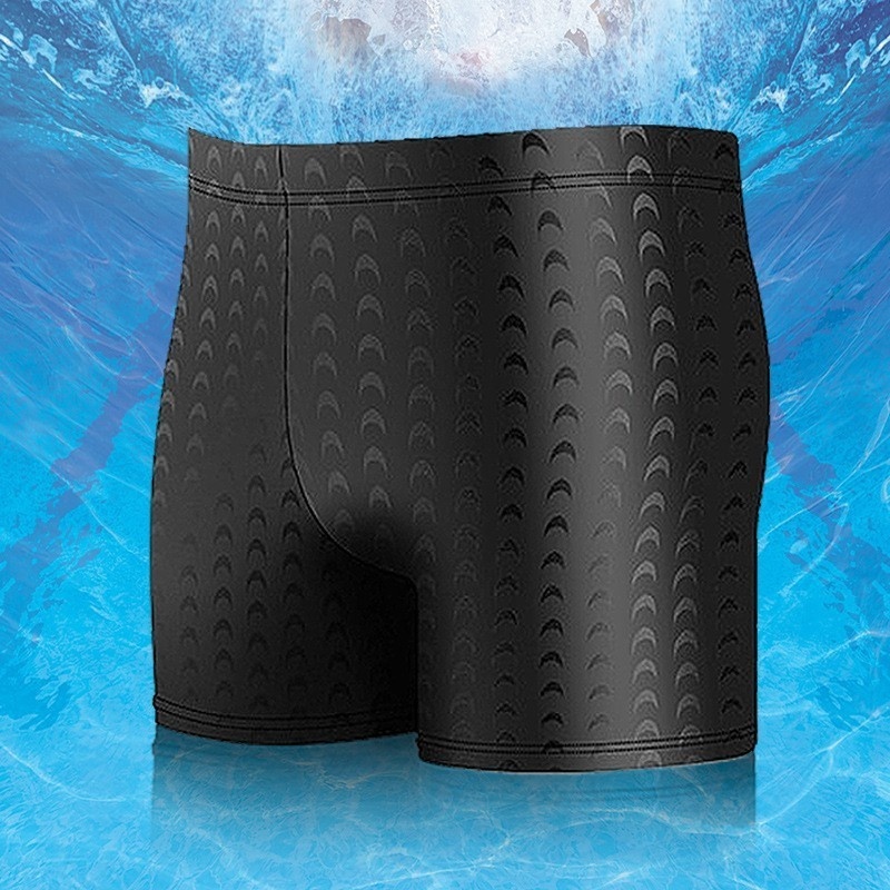 001 Großhandel Herren Große Größe Fünf-Punkt Professionelle Lange Rennboxer Badeshorts Haifisch-Badehose_voghion.com