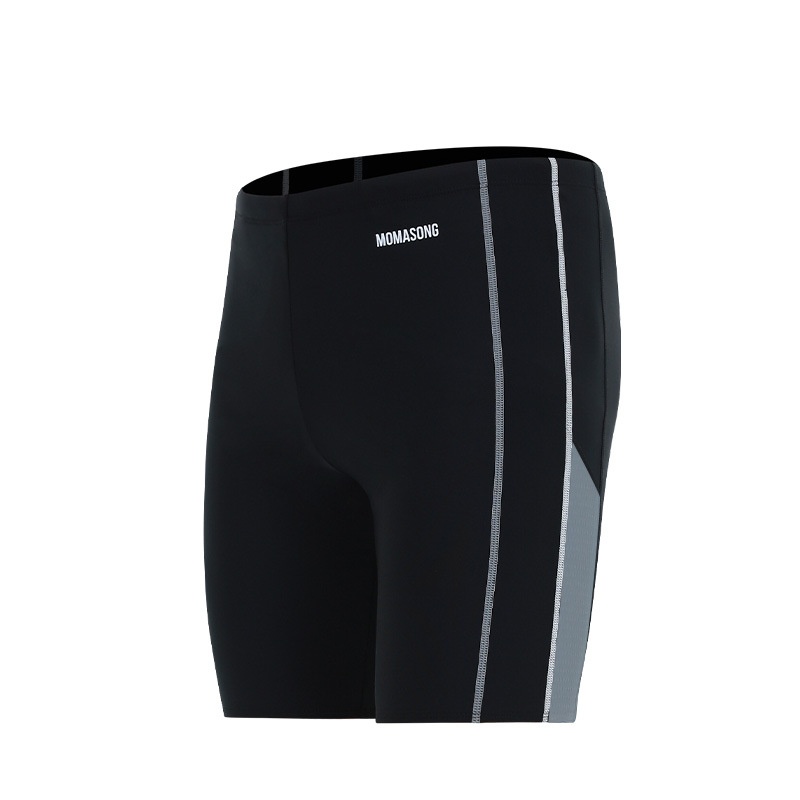 001 Momasong Trunks Professional Training Men's Five-Point Gear Adult Boxer Quick-Dry Swimming Shorts_voghion.com