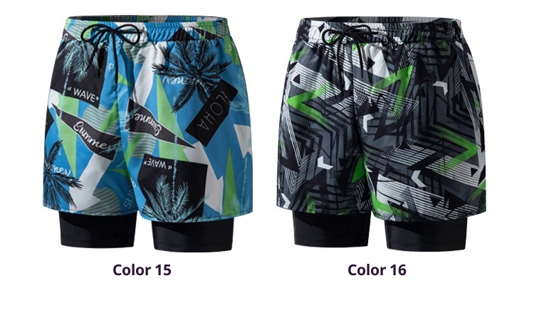 001 Costume da bagno da uomo per adulti, nuovo boxer largo alla moda professionale anti-imbarazzo a doppio strato ad asciugatura rapida, elastico alto_voghion.com