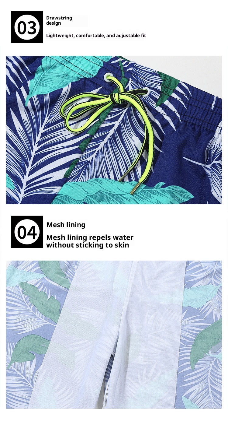 001 Plus Size Men's Swim Adult Comfortable Breathable Anti-Embarrassment Beach Shorts Fashion Printed Hot Spring Swimming_voghion.com