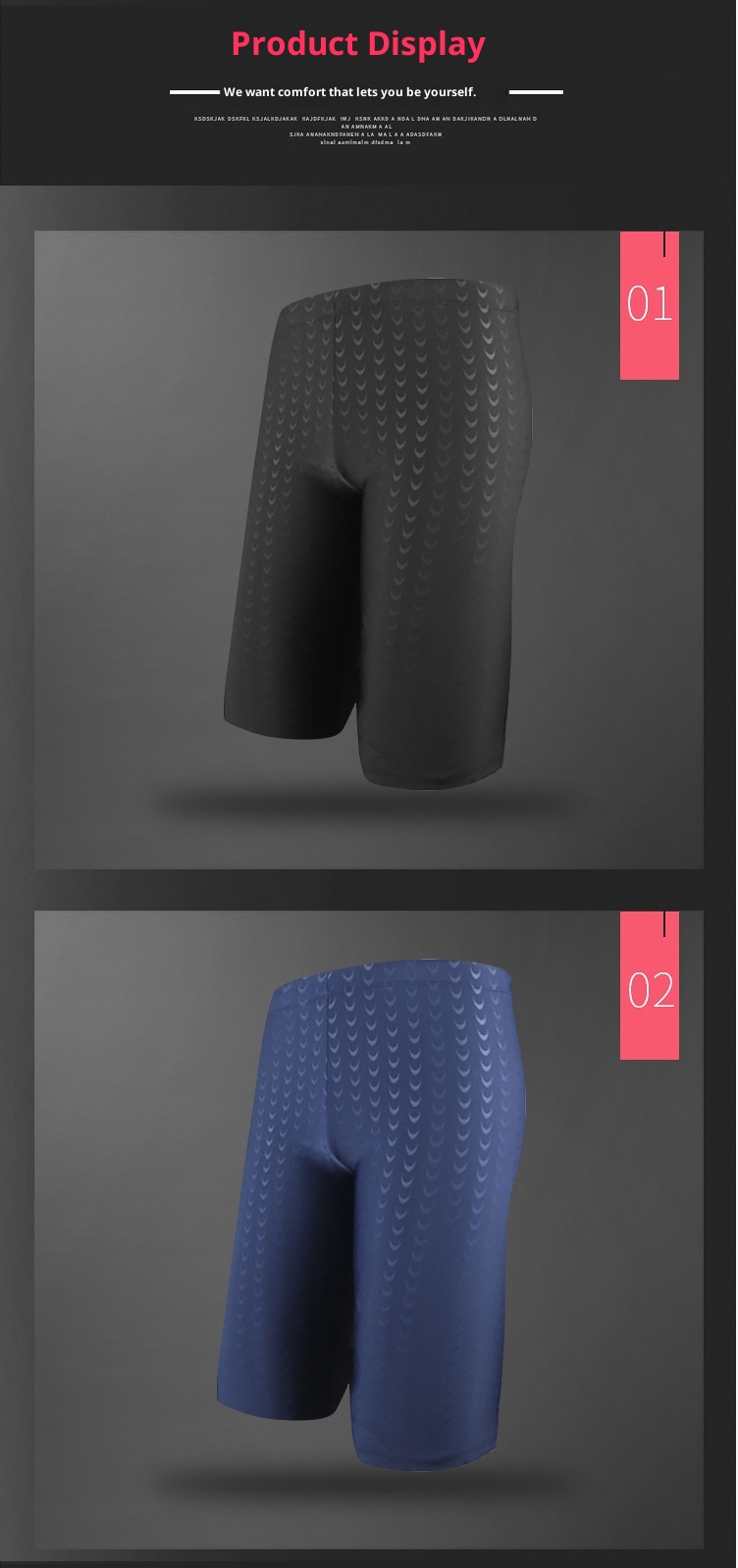 001 Qilang Plus Size Men's Swim Adult Breathable Five-Point Shorts Beach Vacation Anti-Embarrassment Swimming Trunks_voghion.com