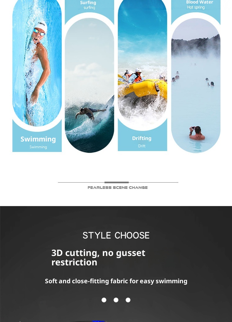 001 Adult Swimwear Set Manufacturer Wholesale Plus Size Quick-Dry Five-Point Trunks Cap Swim Goggles Men's Swimming Gear_voghion.com