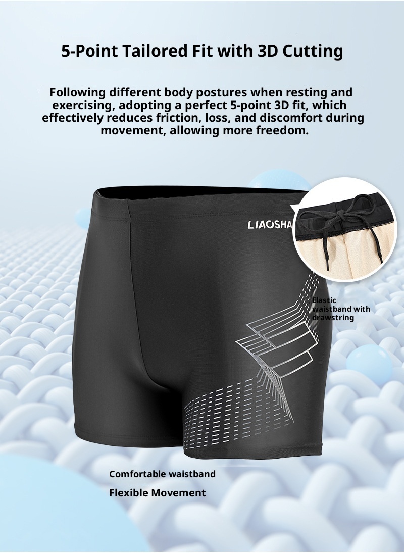 001 Herren-Boxershorts, Dreiviertel-Badehose, schnelltrocknend, Übergröße, Bademode_voghion.com