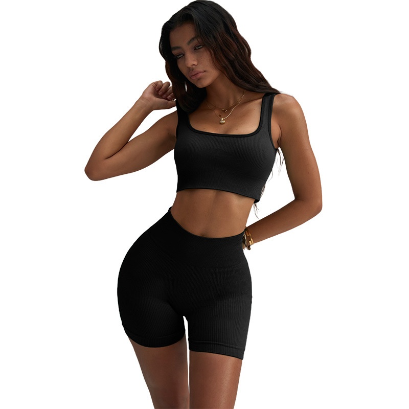 ActiveGo ActiveGo Sports Outdoor Quick-Dry Outfit per donna, pantaloncini da yoga, canotta da ciclismo, abbigliamento fitness estivo_voghion.com