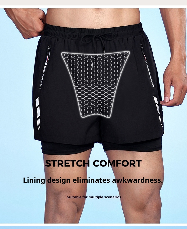 001 Badehose Herren Boxer Fünf-Punkt-Badeanzug-Set Anti-Peinlichkeiten Neue professionelle Strand-Schwimmbekleidung für Erwachsene_voghion.com