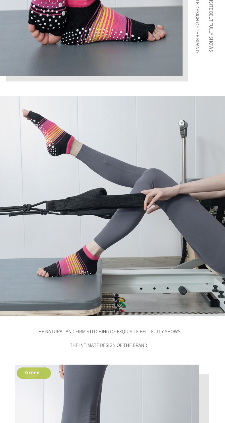 001 Pilates Women Professional Non-Slip Open Sports Fitness Toe Separator Striped Yoga Socks In Stock Wholesale_voghion.com