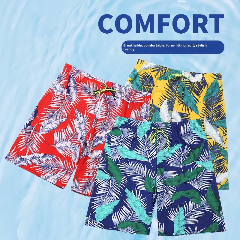 001 Bedruckte Boxershorts für Herren, modische Badehosen im Großhandelsstil, ideal für Strand und heiße Quellen, die peinliche Momente vermeiden_voghion.com