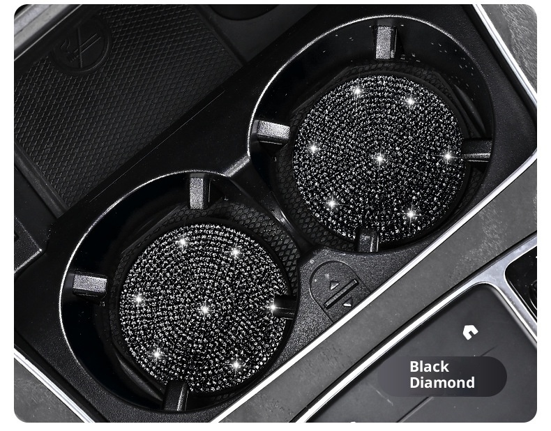 Small Deng Small Deng Cross-Border Exclusive With Rhinestones, Mat, Creative Car Anti-Slip Silicone Rhinestone Cup Mat_voghion.com