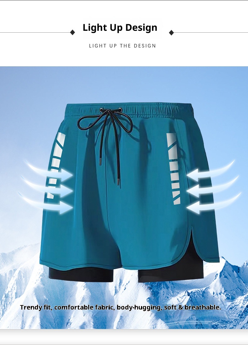 001 2024 Neue Herren-Badehose im Großhandel: Doppellagig, locker, schnelltrocknend, Anti-Peinlichkeits-Badehose, Boxershorts in großen Größen, Bademode_voghion.com