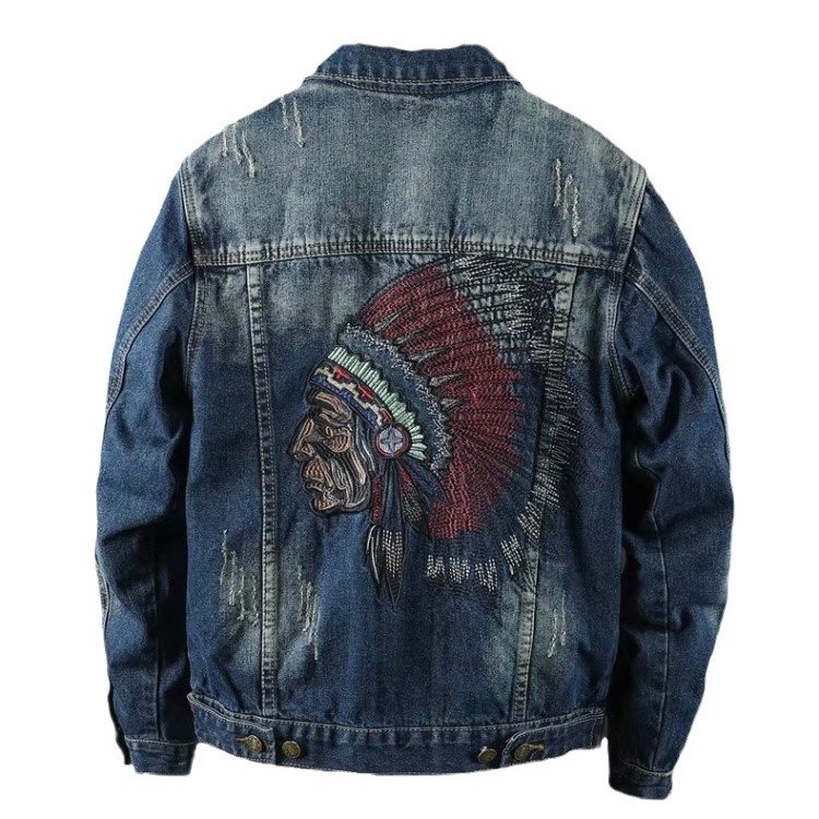 ActiveGo ActiveGo Giacca in denim ricamata da uomo primavera autunno moda di strada retrò stile europeo e americano alla moda versatile_voghion.com